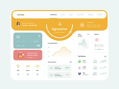 Investing UI dashboard dashboard dashboard ui web web app