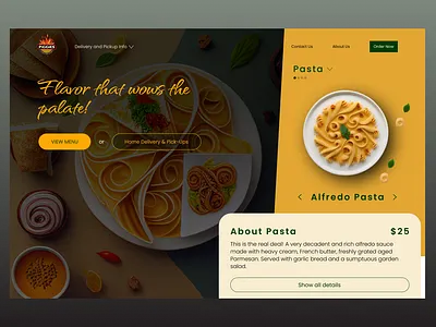 Restaurant Website landing page design food delivery food pickup restaurant restaurant landing page ui ux