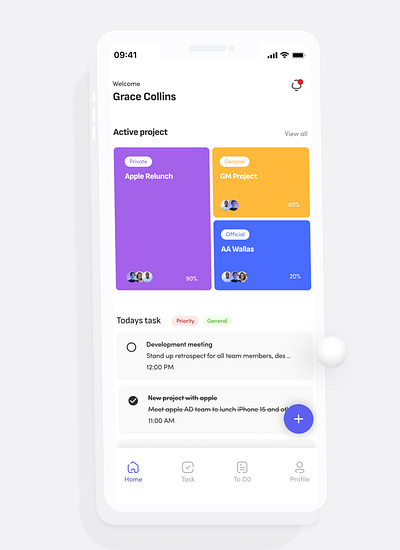 Project management and To-do list app design illustration product design ui uiux ux