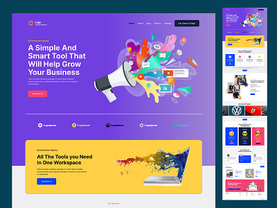 Ads Agency Website UI Templated Design appdesign branding figma graphicdesign landingpage mobiledesign productdesign prototype templatedesign ui uidesign userexperiencedesign userinterfacedesign ux uxdesign uxresearch visualdesign webdesign webdevelopment wireframes