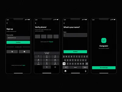 Healway sport app sign up pages app design logotype mobileapp registration signup typography ui ux uxui