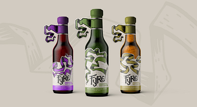 Fyre: Medieval Hot Sauce - Packaging bottles branding design graphic design hot sauce illustration label medieval packaging spicy typography