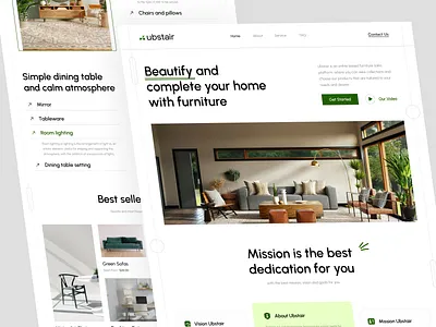 Ubstair - Furniture Landing Page Website architecture bathroom clean decor e commerce furniture furniture app homedecor interior interior agency interior design landing page living room marketplace minimal sofa store web web design website