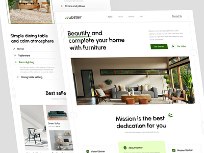 Ubstair - Furniture Landing Page Website architecture bathroom clean decor e commerce furniture furniture app homedecor interior interior agency interior design landing page living room marketplace minimal sofa store web web design website