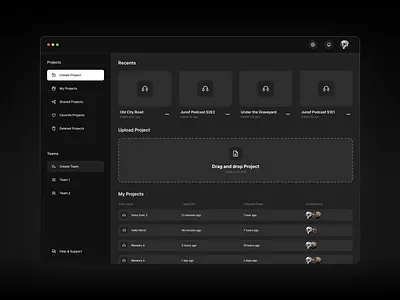 Dashboard Overview 👀 app application dashboard design edit sound icons interface junof minimal navigation podcast podcast edit product design saas simple sound ui ui design user interface web