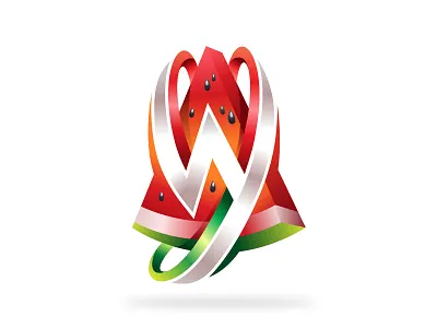 Letter W Watermelon cartoon character cute design drink fruit graphic design identity illustration letter logo m mascot summer t shirt vector watermelon