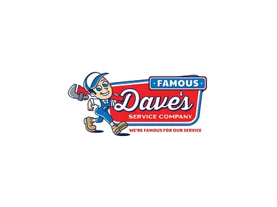 Famous Dave's Service Company retro logo baseball retro retro logo