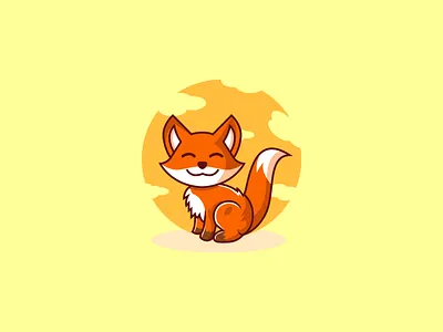 fox happiness logo mascot cartoon industrial animal cartoon character children cute design fox fun graphic design happiness illustration logo mascot minimalist playful ui