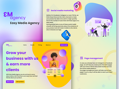 Easy Media - Social Media Marketing agency Design agency app attractive design branding bucharest business company design digital marketing facebook ads graphic design homepage illustration landing page media media agency smma social media marketing web design web development