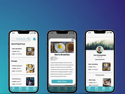 Church Event App design mobile ui ux