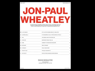 Jon-Paul Wheatley Full Page balls composition dailybooth figma football grid hero homepage jonpaulsballs layout minimal neue montreal personal portfolio red soccer ui vindar web design website