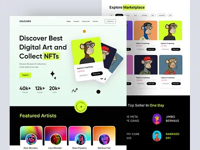 NFT Landing Page Website animation ashik blokchain clean colorful crypetocurrency homepage kids landing page motion graphics nft nftart nfts token uiux web webdesign website website design web design