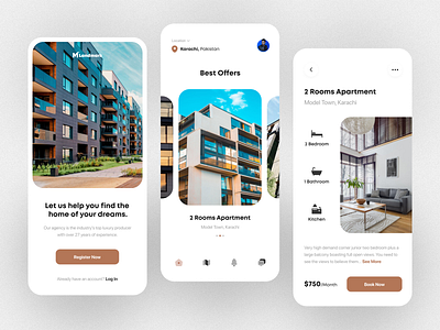 Real Estate - Mobile App Design app app concept app design property property app property management app real estate real estate app ui ux