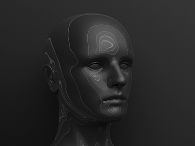 Face 3d abstract animation art blender design face futuristic head human loop man person render surreal