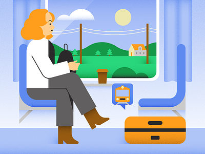 Consider your travel character design explainer illustration sustainable living train travel