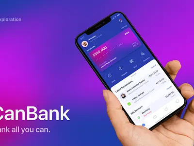 Bank Home Screen UI branding design minimalist modern ui
