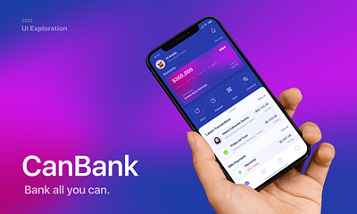 Bank Home Screen UI branding design minimalist modern ui