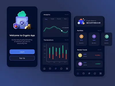Crypto App 3d app crypto crypto app cryptocurrency design figma illustration mobile app mobile design ui ui design ux wallet