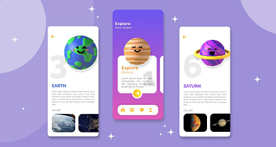 Solar System Application graphic design mobile mobileapp ui uidesign