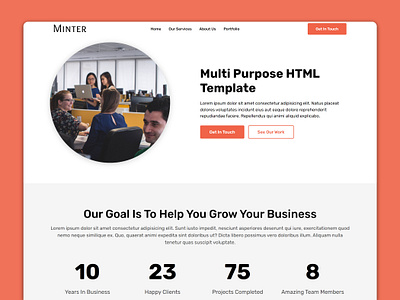 Minter - Multipurpose Website Template digital agency html template htmlcss marketing agency ui design web design web development website template