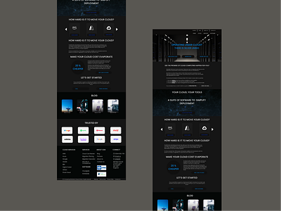 Landing Page dark ui