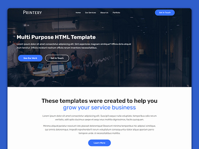 Printery - Multipurpose Website Template digital agency html template htmlcss ui design web design web development website website template