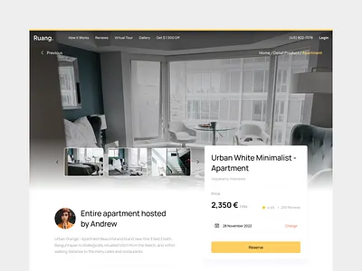 Ruang. - Detail Product Page agency apartment description design detail page details interior landing page pricing product product design real estate rent rental ui uidesign uiux web web design website