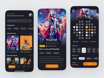 Moovies - Movie app booking booking ticket cinema cinema ticket cinemas clean design imdb mobile mobile app movie app movies netflix stream streaming streaming movie ticket ui ui design ux