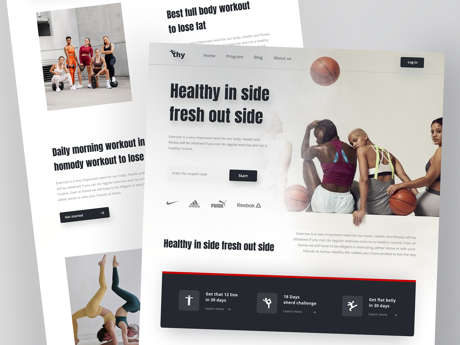 Sport - Healthy Website by Bayu Aji Sadewa for Korsa on Dribbble