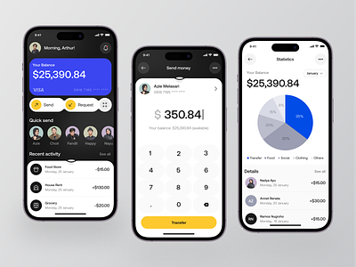 Gupi - Finance Mobile App bank banking banking app card clean coin credit card finance financial fintech app minimalist mobile mobile app money money transfer payment savings transaction transfer