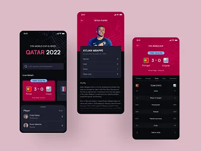 FIFA World Cup - Live score mobile app | Sunnyday app app design apps black clean design fifa football app livescore match minimal mobile simple soccer sport sports sports app ui ux world cup