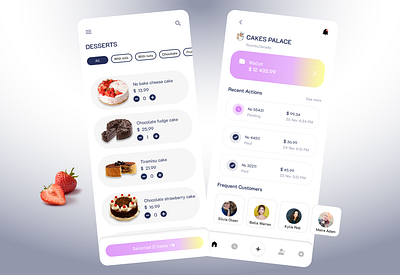 Cake Bakers App app baker bakery branding cake chocolate design fruit graphic design landing page stawbery ui ux