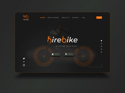 Landing Page- Bike Rental App & Website app design bikehire figma graphicsdesign illustration landingpade rentalapp ui uiinspiration uiux uiuxbangladesh uiuxdesign ux web design website xd