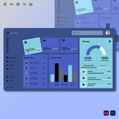 File Manager Dashboard animation app branding dashboard design file graphic design illustration logo manager storage typography ui uidesign ux uxdesign vector web website