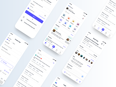 Redesign Worxspace App android app appdesign application branding design dribbble exploration home screen illustration ios mobile mobileapp mobiledesign task taskmanagement ui uidesign uiux