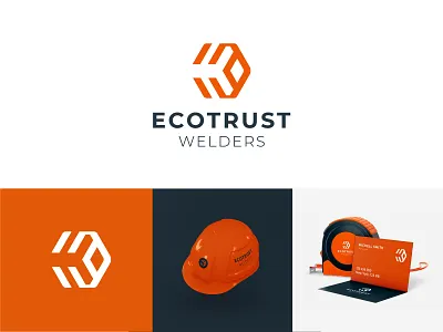 Ecotrust Welders Brand Mark branding business card cap design design eco trust logo gradiant graphic design industrial desgin logo logo color logo designer logodesign logos print print item product design tape design welder logo welders logo