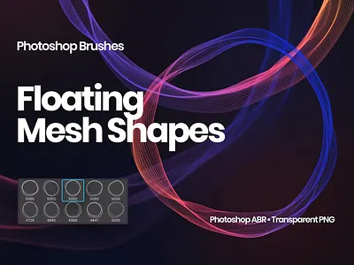 Floating Mesh Shapes Photoshop Brushes brush graphic design illustration