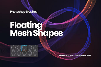 Floating Mesh Shapes Photoshop Brushes brush graphic design illustration