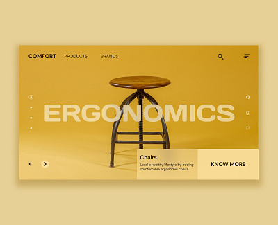 Ergonomic products - Web page best ui design branding conceptual design dailychallenges design design inspiration ecommerce ecommerce design ergonomics graphic design landing page product design ui challenge ui concepts ui design ui practice ux web design webpage design yellow