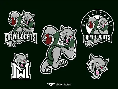 Millard West Jr. Wildcats Sport Logo branding design esport esport design esport logo gaming graphic design illustration logo logo design mascot design mascot logo sport sport design sport logo