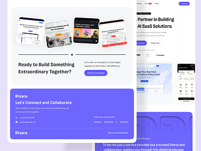 Pixara Landing Page | Footer Section 🖥️ agency cta design footer landing page popular product design trending ui ui design ux ux design web website