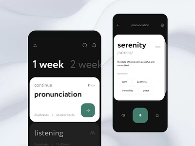 Language Learning Mobile IOS App android animation app app design dashboard design education elearning ios learning app minimalism mobile mobile app mobile ui record task test ui uiux ux