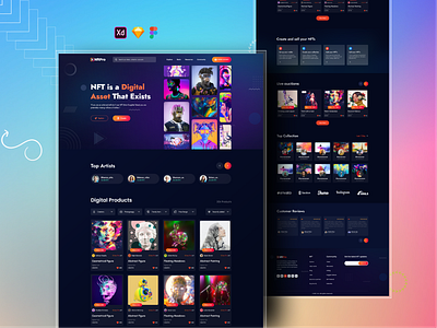 NFT Marketplace Website Figma Template landing nft nft landing nft marketplace nft platform nft website ui website