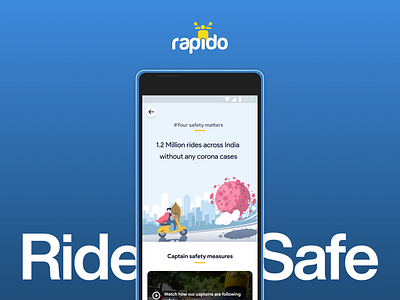 Rapido Safety - Covid 19 bike bike safety bike taxi covid design india indian indian users landing landing page mobile mobile design mobility rapido rapido bike taxi rapido safe ride safe covid safety ui ux