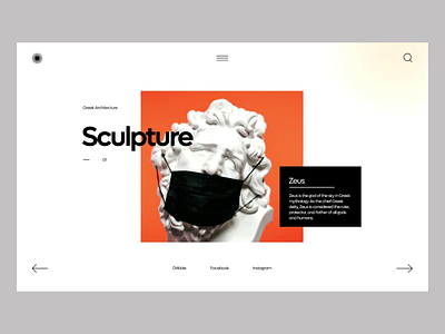 Greek Sculptures Website animation art concept design gallery history interaction landing page minimalist motion museum popular shot sculpture ui ux web design