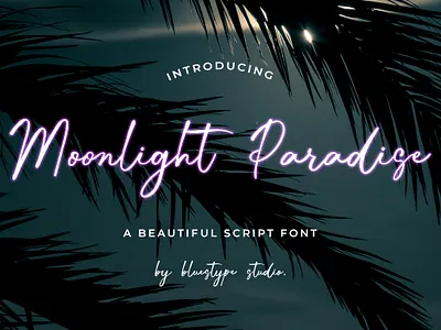 Moonlight Paradise - Script Font best design branding fashion font font design handwritten font hello dribbble illustration logotype modern signature top trendy typeface typography