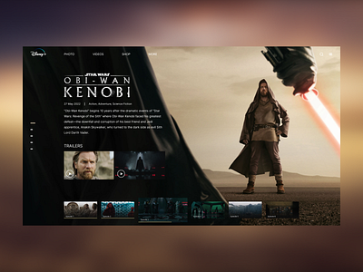 Obi-Wan Kenobi - movie landing page concept cinema darth vader desktop disney film home page interface minimalism movies netflix obi wan kenobi promo page star wars trailer tv ui ux web website