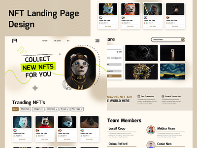 NFTs Landing Page Design banner banner design crypto design graphic design graphics design landing page landing page design nft landing page nfts landing page social media banner ui