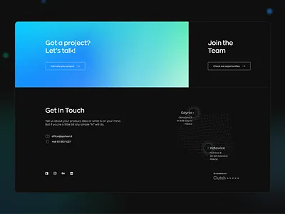 QarbonIT - Software House - Footer app bottom branding cta design footer gradient graphic design landing page map modern software house ui ux