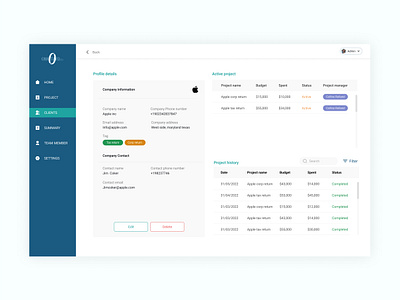 Project profile design product design saas ui uiux ux webapp